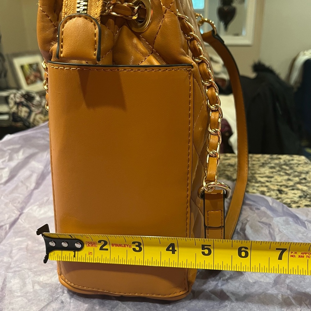 NWT Alyssa 100% Gold HW Brown Vegan Leather Tote! - Picture 9 of 9